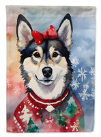 Alaskan Klee Kai Christmas House Flag