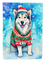 Alaskan Malamute Christmas House Flag