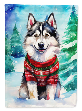 Alaskan Malamute Christmas Garden Flag