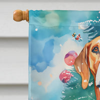 American English Coonhound Christmas House Flag