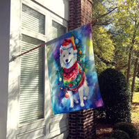 American Eskimo Christmas House Flag