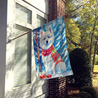 American Eskimo Christmas House Flag