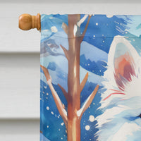 American Eskimo Christmas House Flag