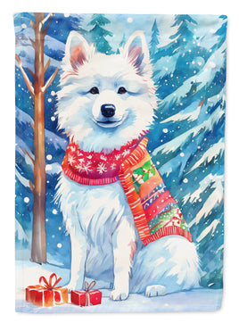 American Eskimo Christmas House Flag