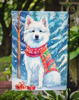 American Eskimo Christmas Garden Flag