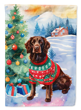 American Water Spaniel Christmas Garden Flag