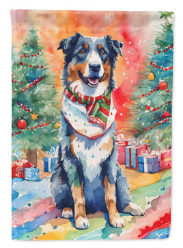 Australian Shepherd Christmas House Flag