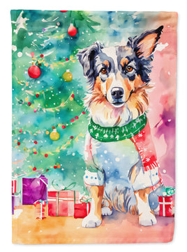 Australian Shepherd Christmas House Flag