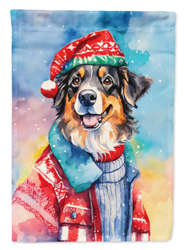 Australian Shepherd Christmas House Flag