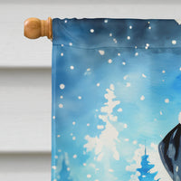 Black and Tan Coonhound Christmas House Flag