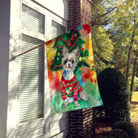 Chinese Crested Christmas House Flag