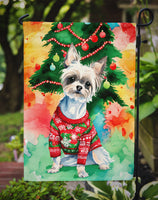 Chinese Crested Christmas Garden Flag