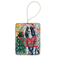 English Springer Spaniel Christmas Porcelain Ornament