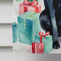 Black Labrador Retriever Christmas House Flag