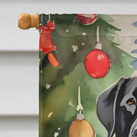 Black Labrador Retriever Christmas House Flag