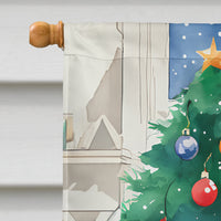 Chocolate Labrador Retriever Christmas House Flag