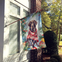 Chocolate Labrador Retriever Christmas House Flag