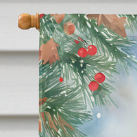 Chocolate Labrador Retriever Christmas House Flag