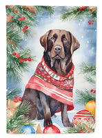 Chocolate Labrador Retriever Christmas House Flag