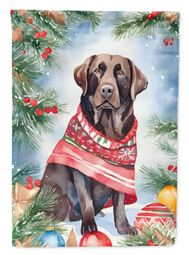 Chocolate Labrador Retriever Christmas Garden Flag