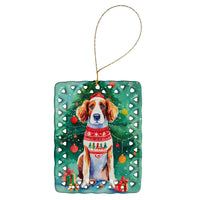 Welsh Springer Spaniel Christmas Porcelain Ornament