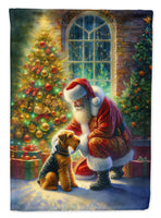 Airedale Terrier and Santa Claus House Flag