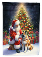 Akita and Santa Claus Garden Flag