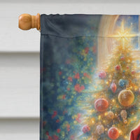 Australian Terrier and Santa Claus House Flag