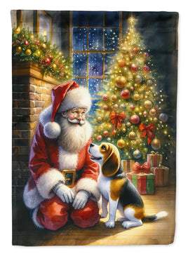 Beagle and Santa Claus Garden Flag