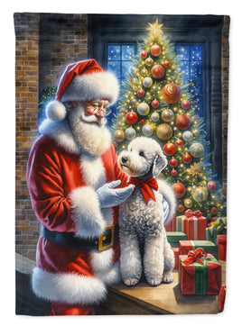 Bedlington Terrier and Santa Claus House Flag