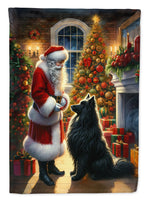 Belgian Sheepdog and Santa Claus House Flag