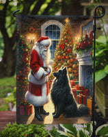 Belgian Sheepdog and Santa Claus Garden Flag