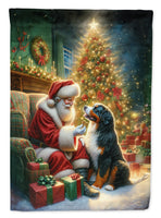 Bernese Mountain Dog and Santa Claus House Flag