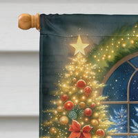 Bernese Mountain Dog and Santa Claus House Flag