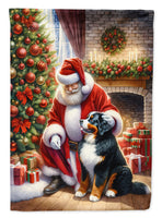 Bernese Mountain Dog and Santa Claus House Flag