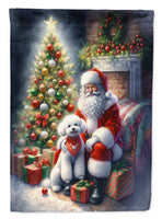 Bichon Frise and Santa Claus Garden Flag