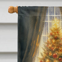 Bloodhound and Santa Claus House Flag