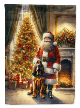 Bloodhound and Santa Claus House Flag