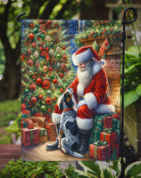 Bluetick Hound and Santa Claus Garden Flag