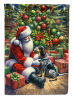 Bluetick Hound and Santa Claus Garden Flag