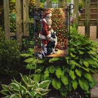 Border Collie and Santa Claus Garden Flag