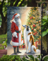 Borzoi and Santa Claus Garden Flag