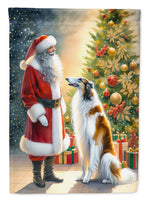 Borzoi and Santa Claus Garden Flag