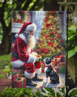 Boston Terrier and Santa Claus Garden Flag