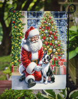 Boston Terrier and Santa Claus Garden Flag