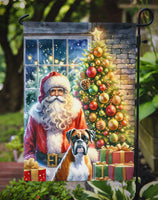 Boxer and Santa Claus Garden Flag