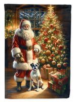 Boxer and Santa Claus House Flag