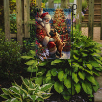 Brussels Griffon and Santa Claus Garden Flag