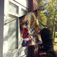 Bull Terrier and Santa Claus House Flag