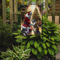 Bull Terrier and Santa Claus Garden Flag